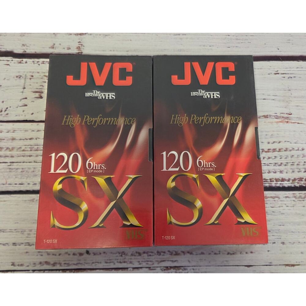 Lot of 2 JVC SX T-120SX Blank VHS Tapes 120 Hours Sealed NEW